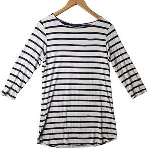 Colette Rayon Spandex Nautical Stripe 3/4 Sleeve Tunic Womens Size Medium